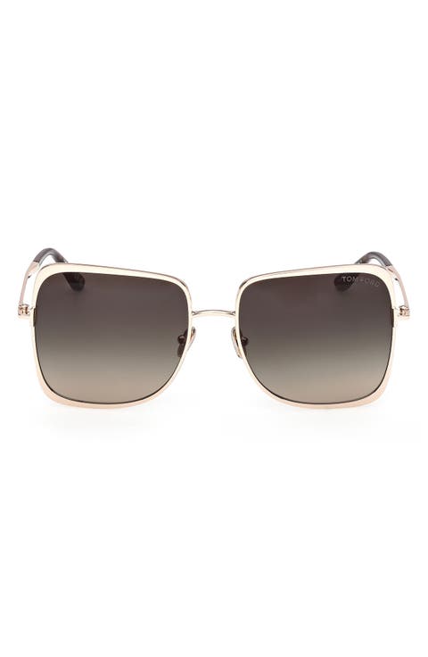 Tara 57mm Gradient Square Sunglasses