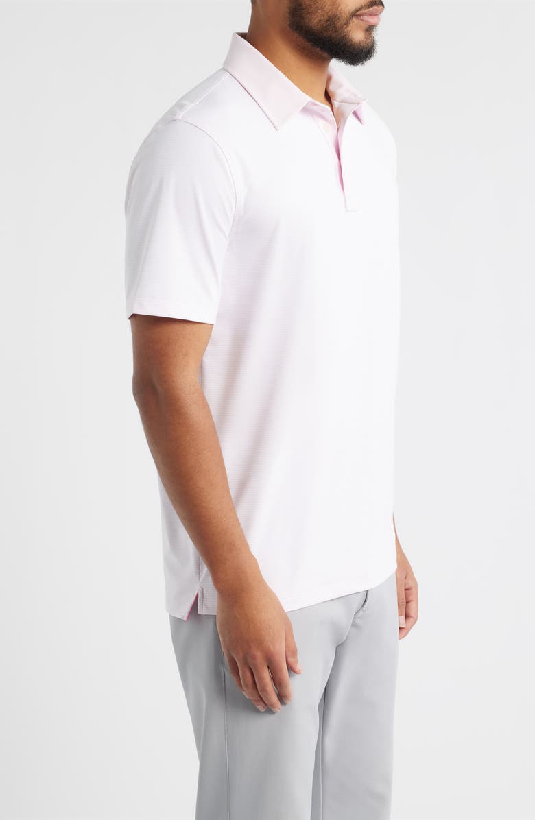 G/FORE Feeder Stripe Performance Polo, Alternate, color, Blush