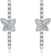 SUZY LEVIAN Cubic Zirconia Floral Linear Drop Earrings