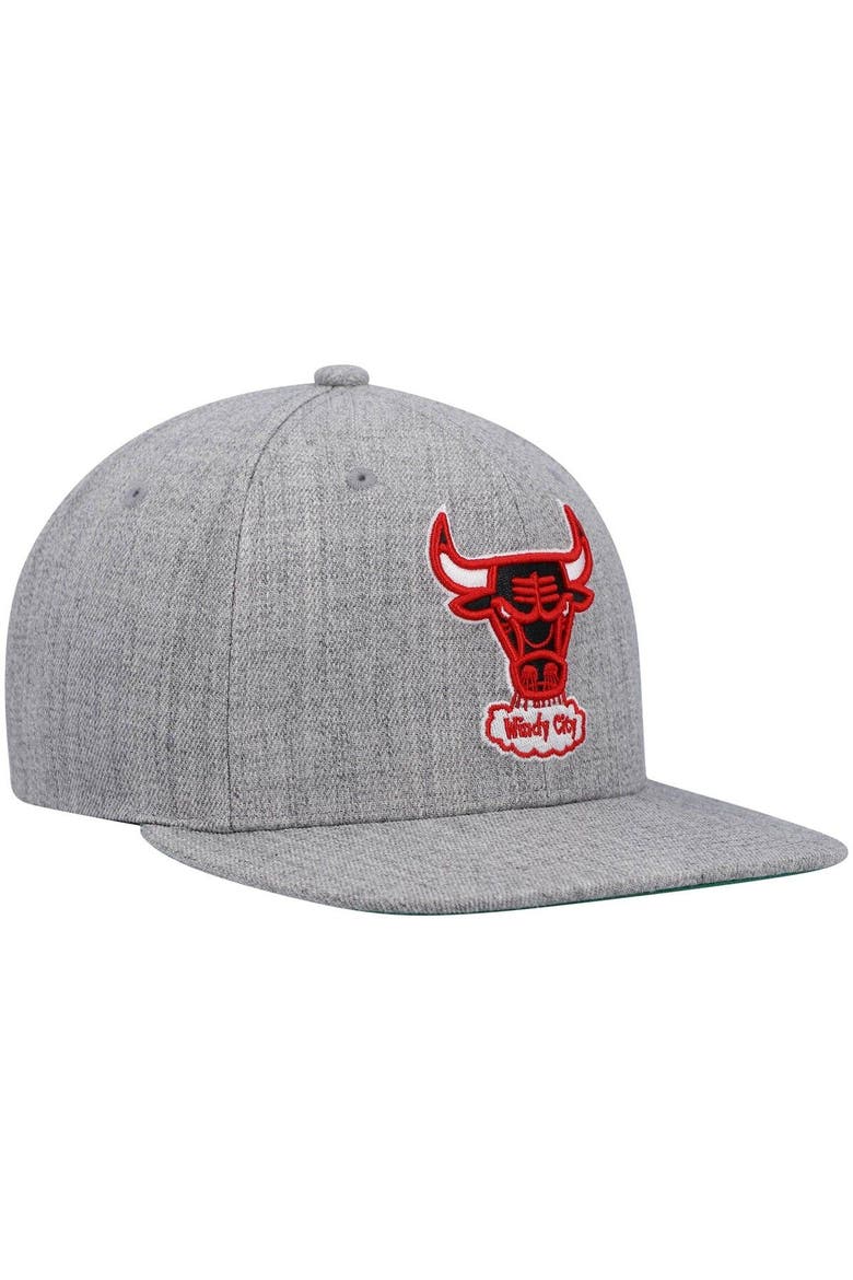 Men's Mitchell & Ness Heathered Gray Chicago Bulls Hardwood Classics Team 2.0 Snapback Hat, Alternate, color, Heather Gray