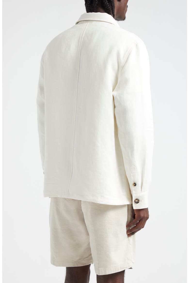 Patch Pocket Linen Overshirt, Alternate, color, WHITE