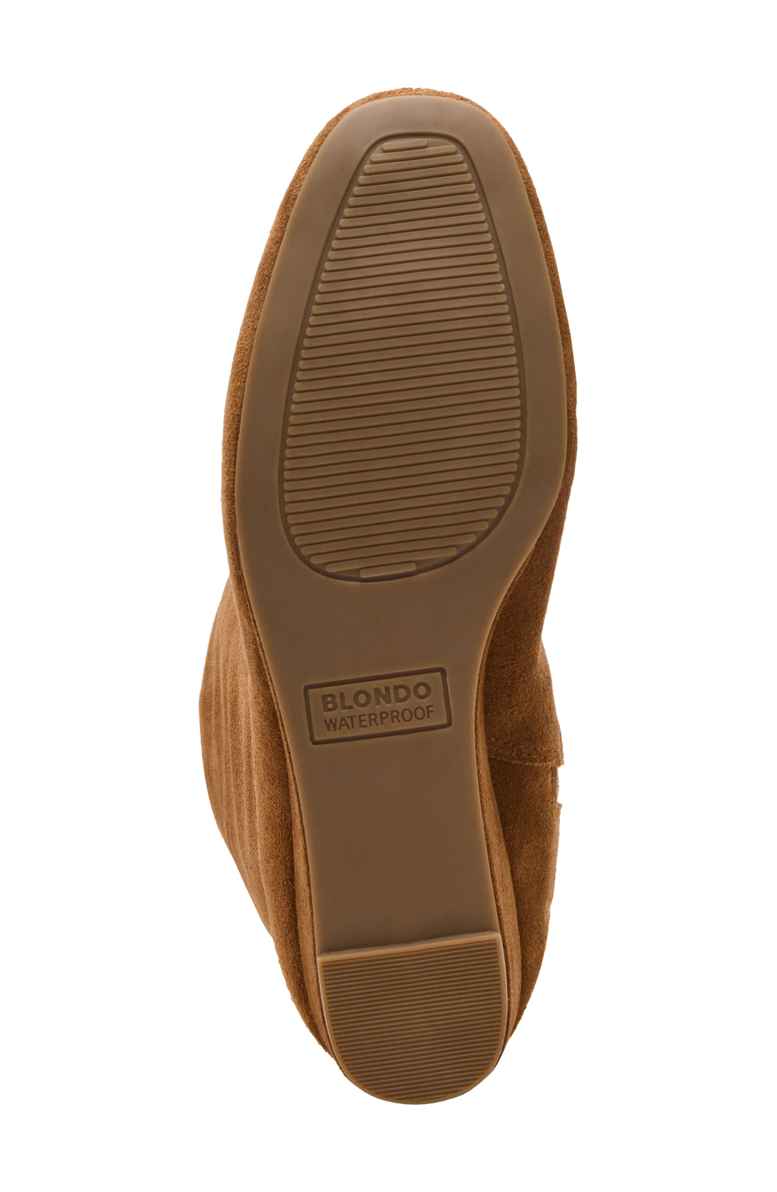 Breena Waterproof Wedge Leather Boot, Alternate, color, CAMEL SUEDE
