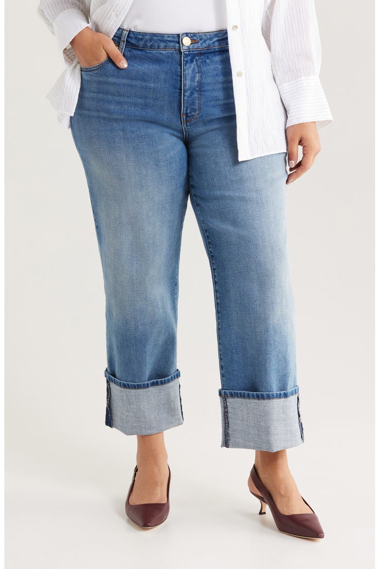 Sienna Cuffed High Waist Wide Leg Jeans, Main, color, STEWARDSHIP