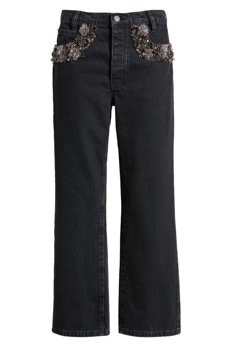 The Beaded Hang Cropped Straight Leg Jeans, Alternate, color, PORTIA