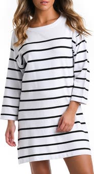 La Blanca Stripe Boat Neck Cover-Up Tunic