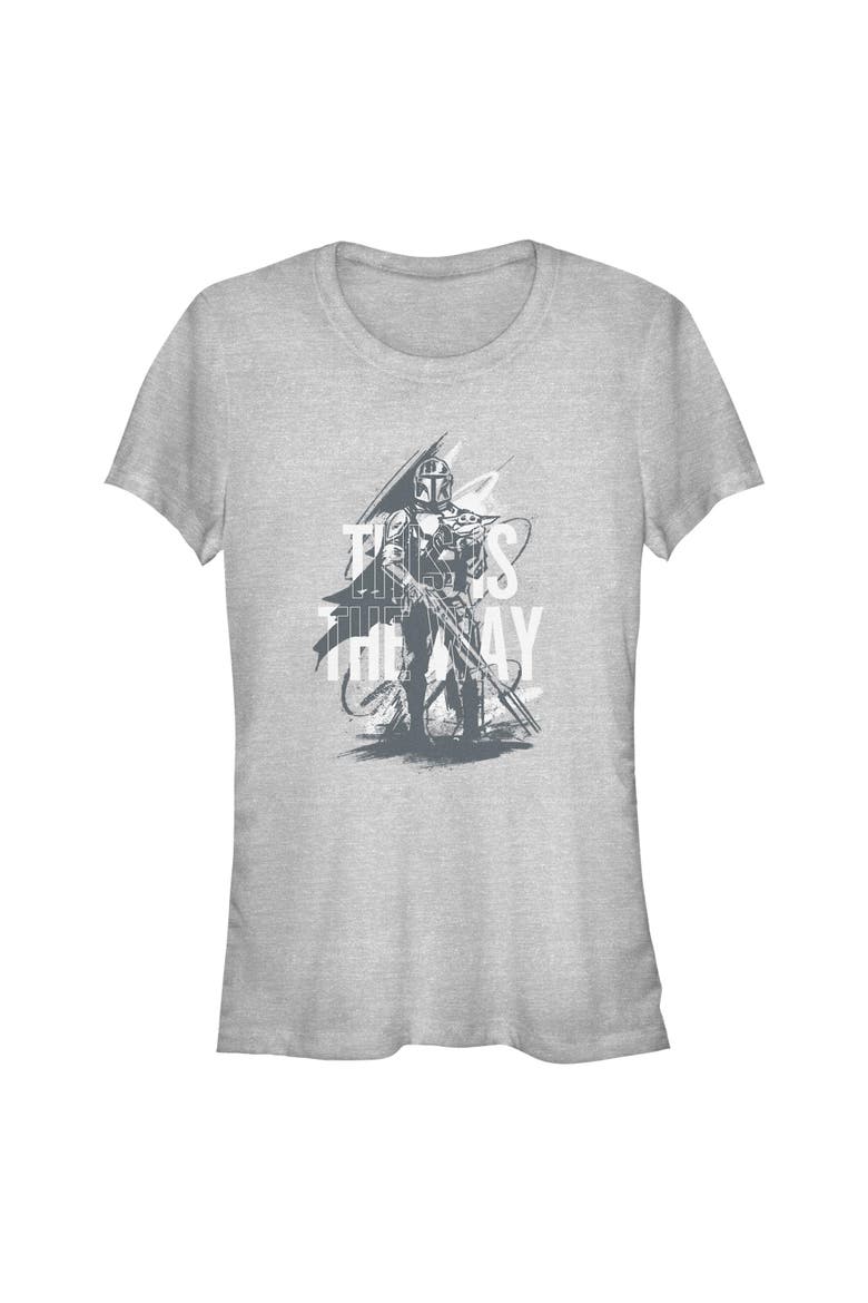 Junior's Star Wars The Mandalorian and Grogu This Is the Way Painting  Graphic T-Shirt, Main, color, Athletic Heather