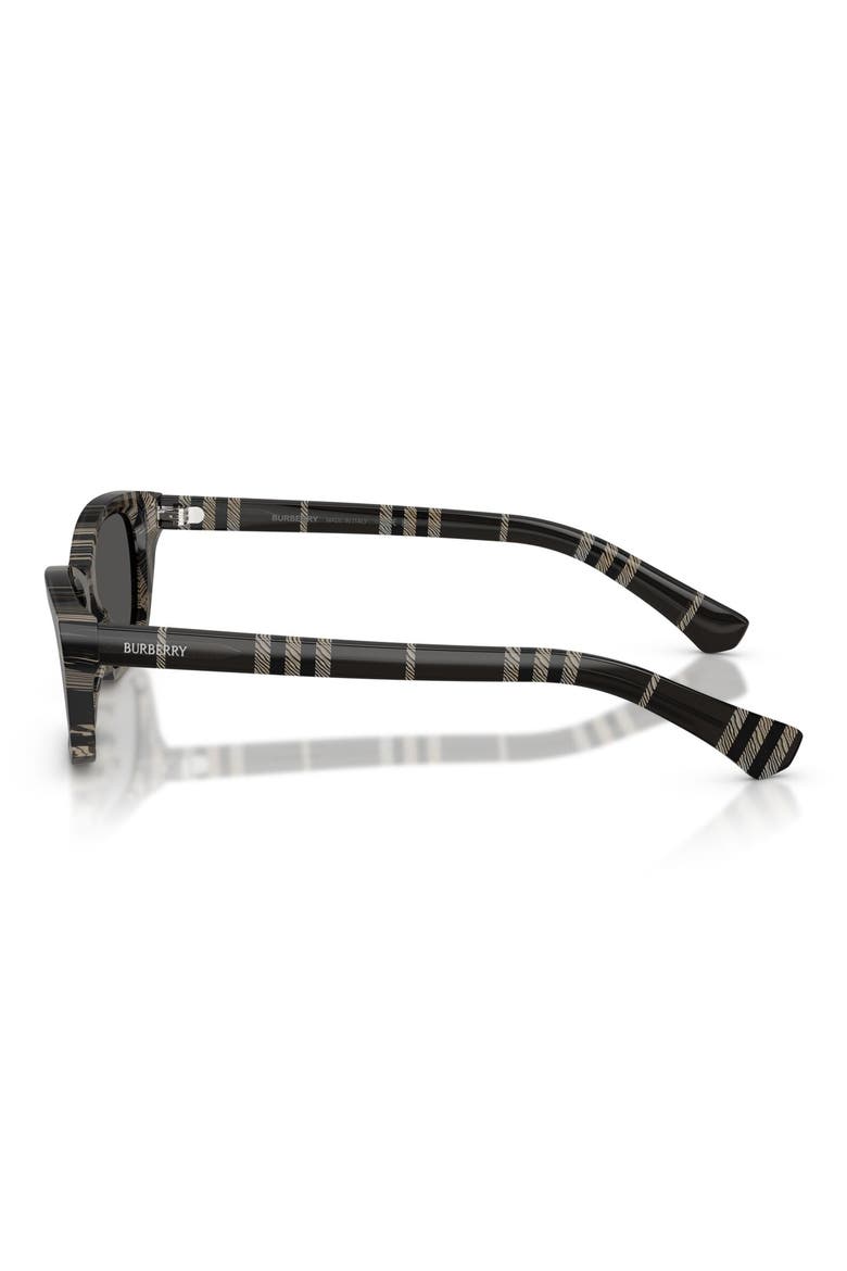 52mm Rectangular Sunglasses, Alternate, color, CHECK GREY / DARK GREY