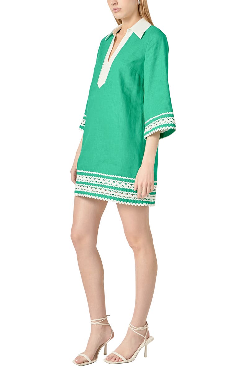 English Factory Colorblock Minidress, Alternate, color, Green