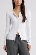 Open Edit Long Sleeve Rib Cardigan