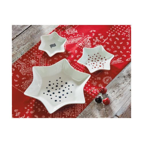 Tag Large Blue Star Shape Serving Dish In White