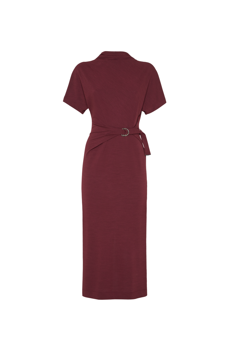 Brunello Cucinelli Wrap belt dress, Main, color, Amaranth