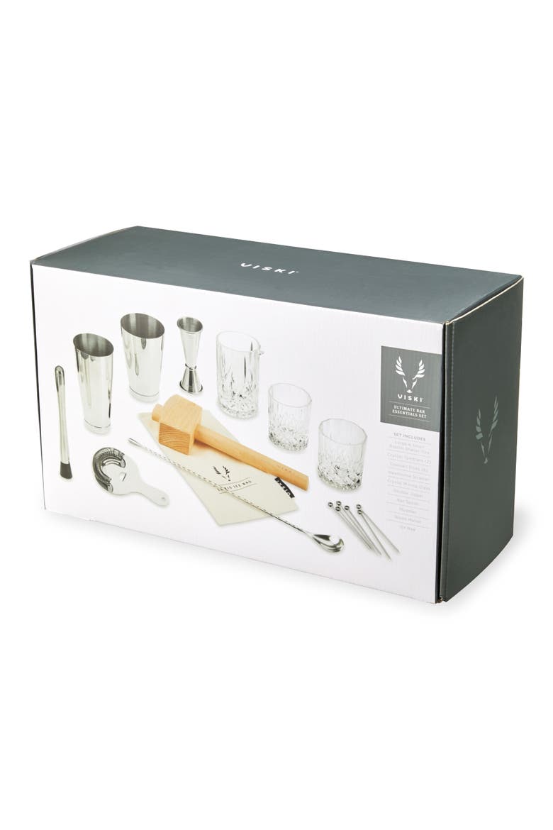 17-Piece Barware Set in Stainless Steel, Alternate, color, Silver