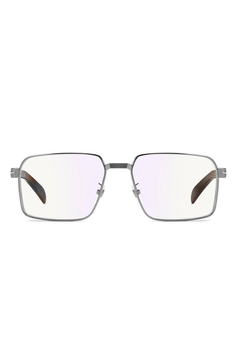 David Beckham Eyewear 57mm Rectangular Optical Glasses, Main, color, 