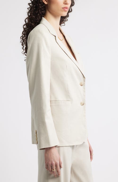 Nordstrom Stretch Linen Blend Boyfriend Blazer In Brown