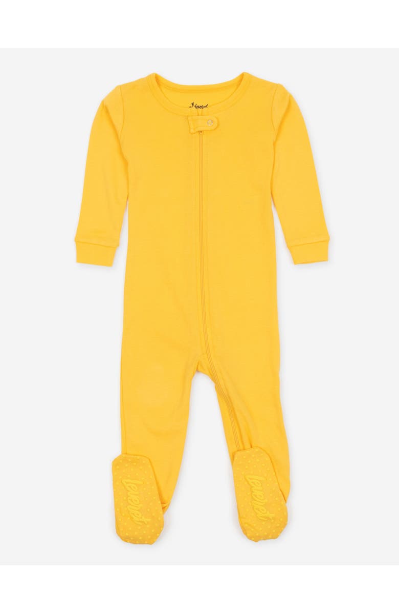 Leveret Footed Solid Cotton Matching Family Pajamas, Main, color, Yellow