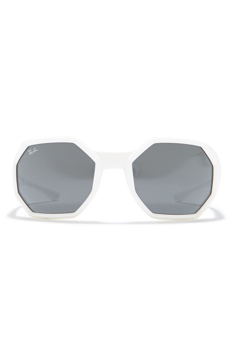 Ray-Ban 59mm Wrap Sunglasses, Main, color, White