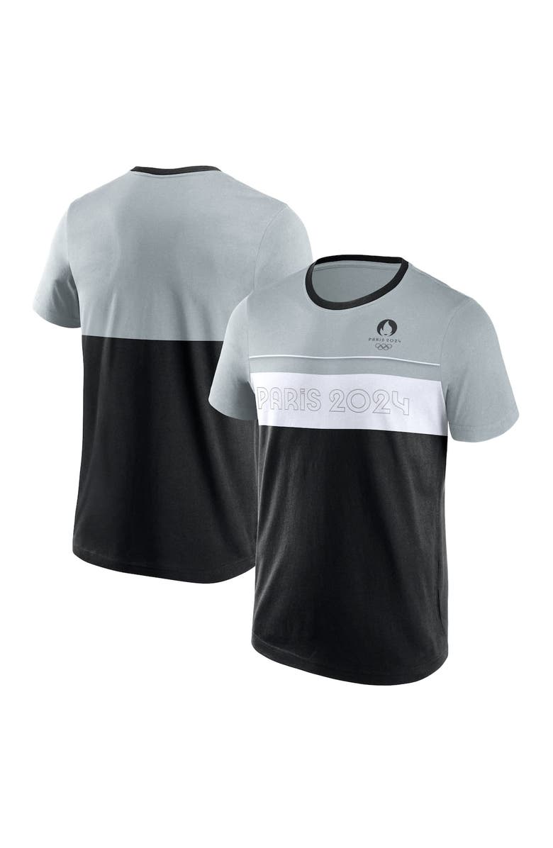 FANATICS Men's Fanatics Branded Black/Gray Paris 2024 Summer Olympics Edge Depth Outline Panel T-Shirt, Alternate, color, 