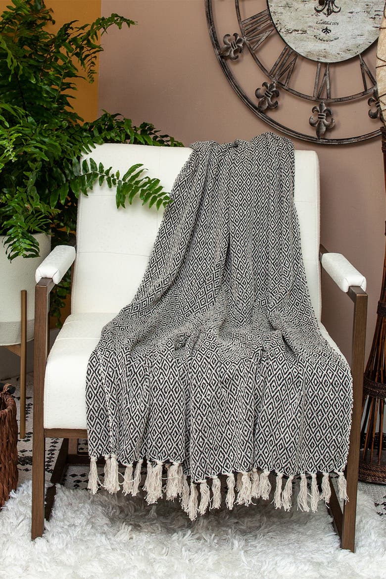 Sasha Casual Beige 52" x 67" Woven Handloom Throw, Alternate, color, BEIGE