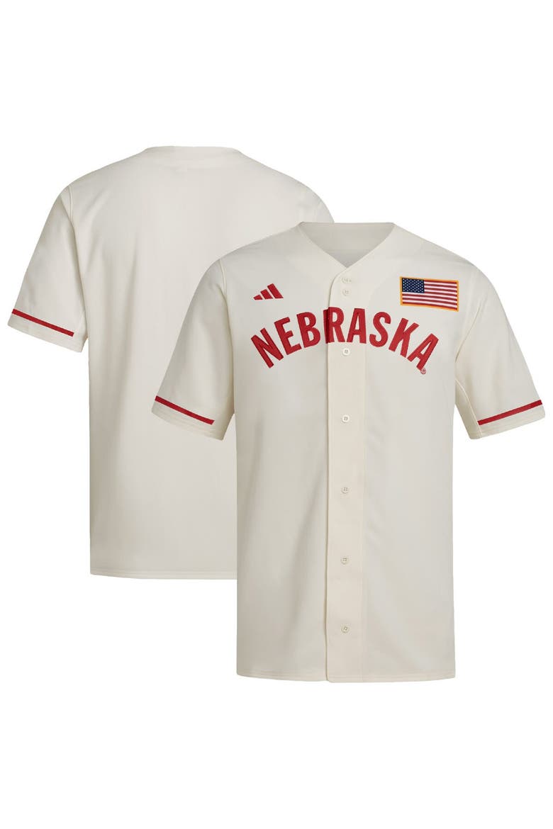 Men's adidas  Cream Nebraska Huskers Replica Baseball Jersey, Alternate, color, Cream