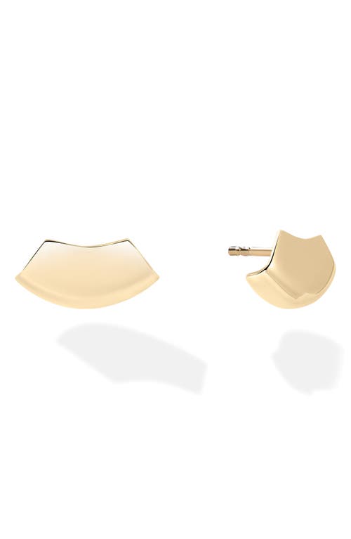 Lana 14k Gold Wide Cuffed Stud Earrings In Gold