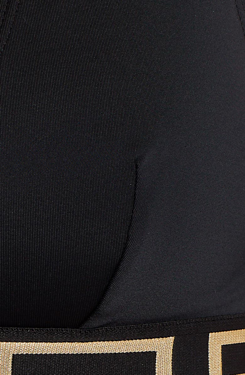 Versace Greca Border Triangle Bikini Top, Alternate, color, 