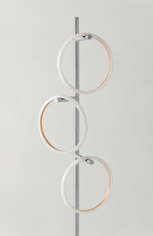 Brightech Saturn 66' Led Modern Ring Floor Lamp With Detachable Lights In Polished Silver