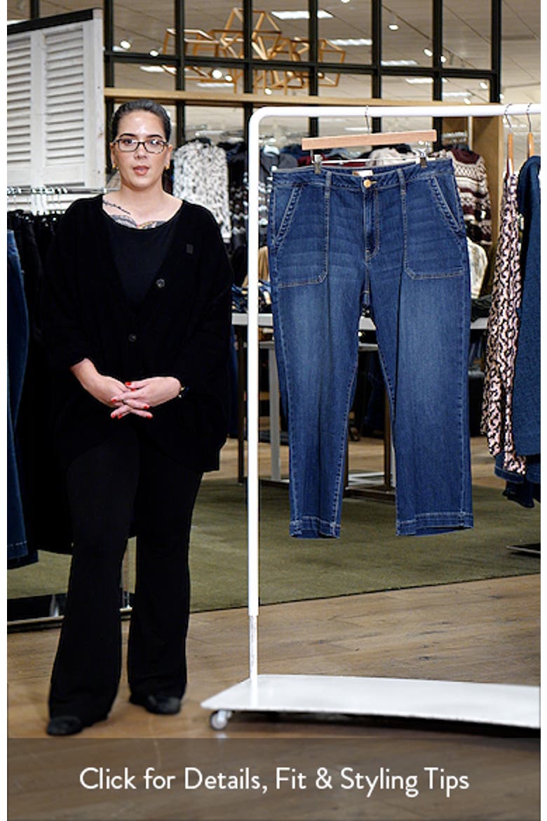 High Waist Ankle Wide Leg Utility Jeans video