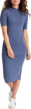Marine Layer Lexi Mock Neck Rib Midi Dress