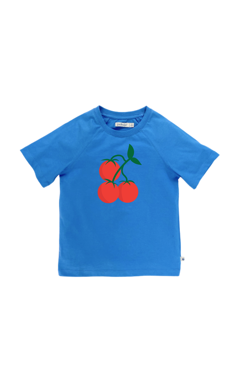 Jackalo Kids' Organic Cotton Tomatoes Graphic T-Shirt, Main, color, Blue