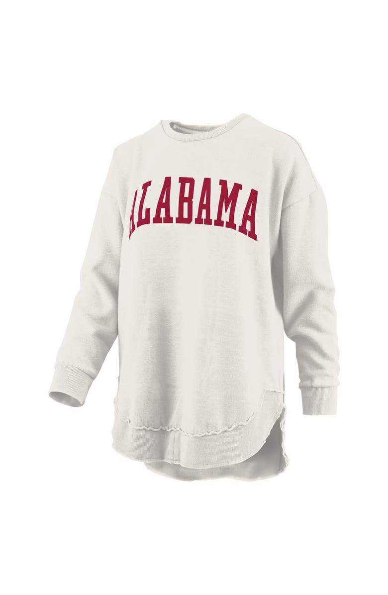 PRESSBOX Women's Pressbox  Oatmeal Alabama Crimson Tide Melange Poncho Vintage Fleece Long Sleeve Pullover Sweatshirt, Alternate, color, Oatmeal
