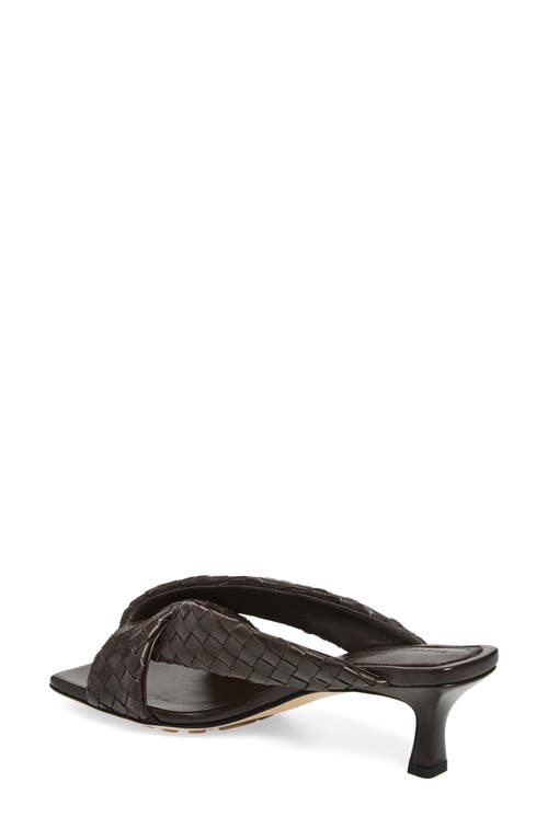 Bottega Veneta Riva Square Toe Kitten Heel Intrecciato Sandal In Pink