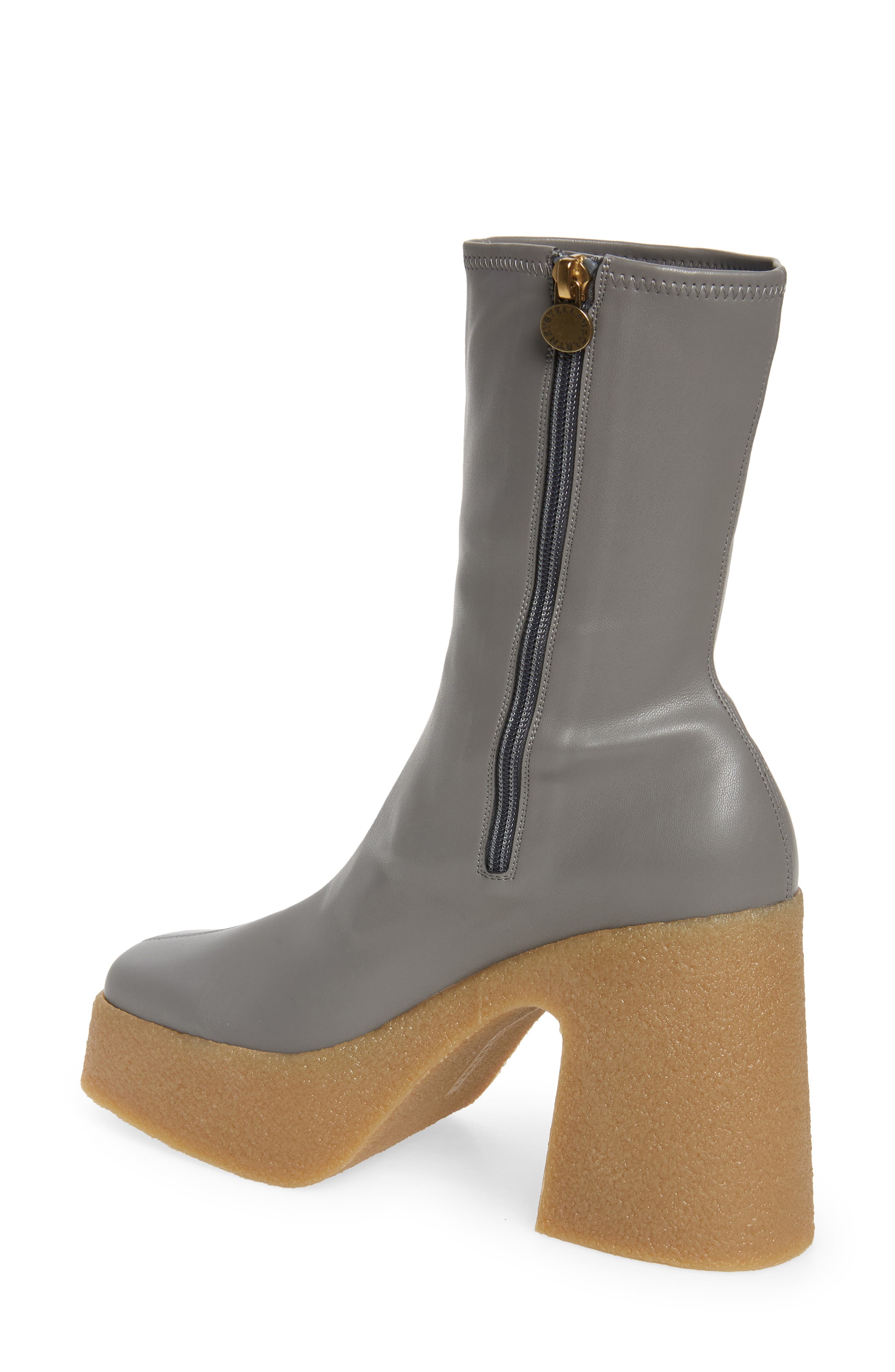 Stella McCartney Skyla Square Toe Platform Boot, Alternate, color, 