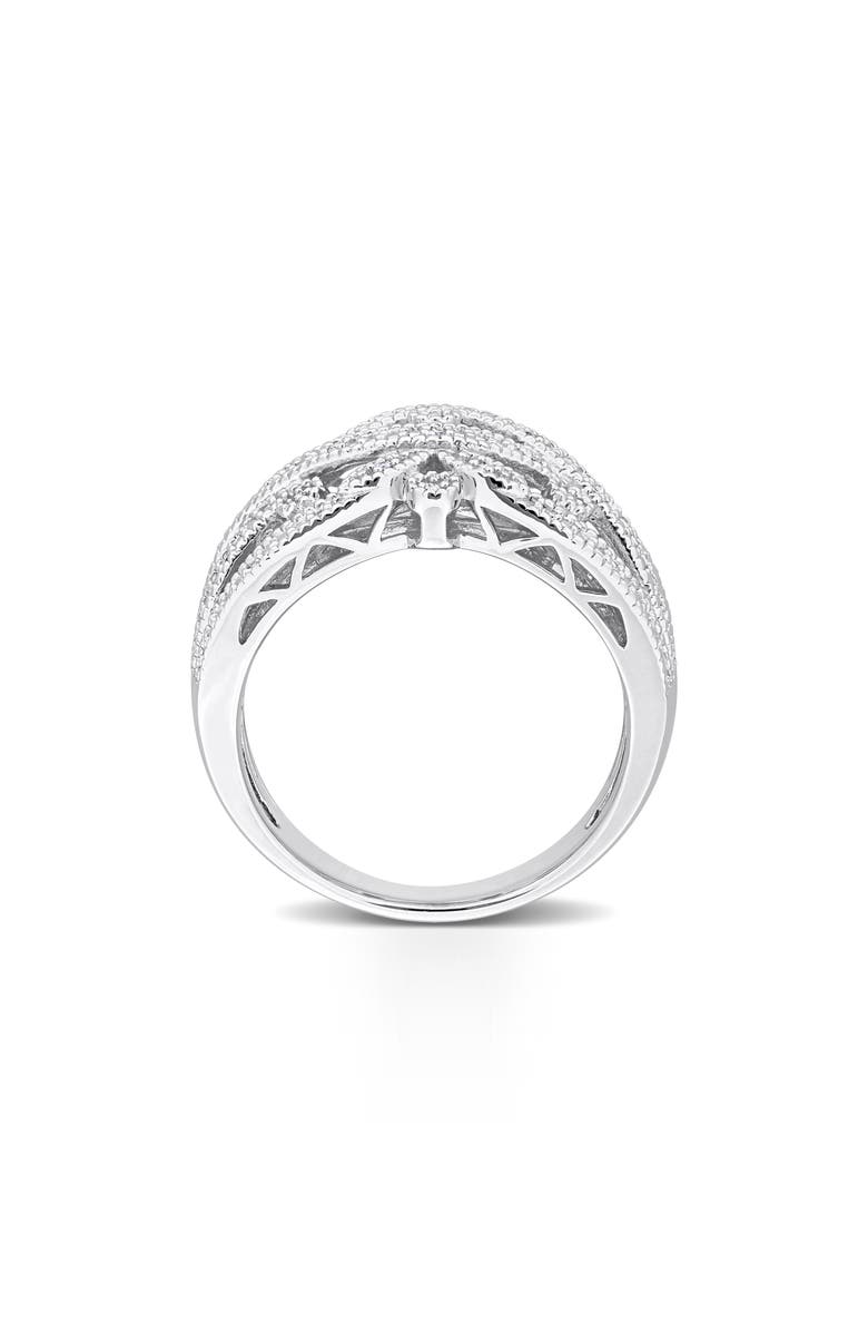 DELMAR Sterling Silver Braided Diamond Band Ring -0.078 ctw, Alternate, color, 