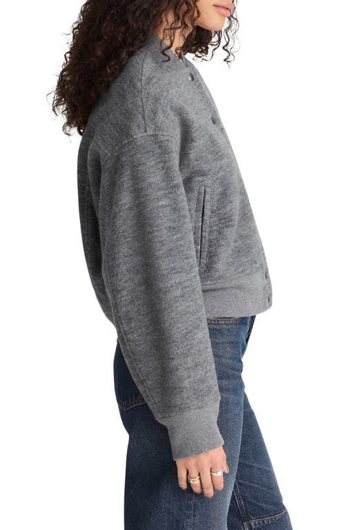 Madewell Snap Front Bomber Jacket Hthr Charcoal In Gray