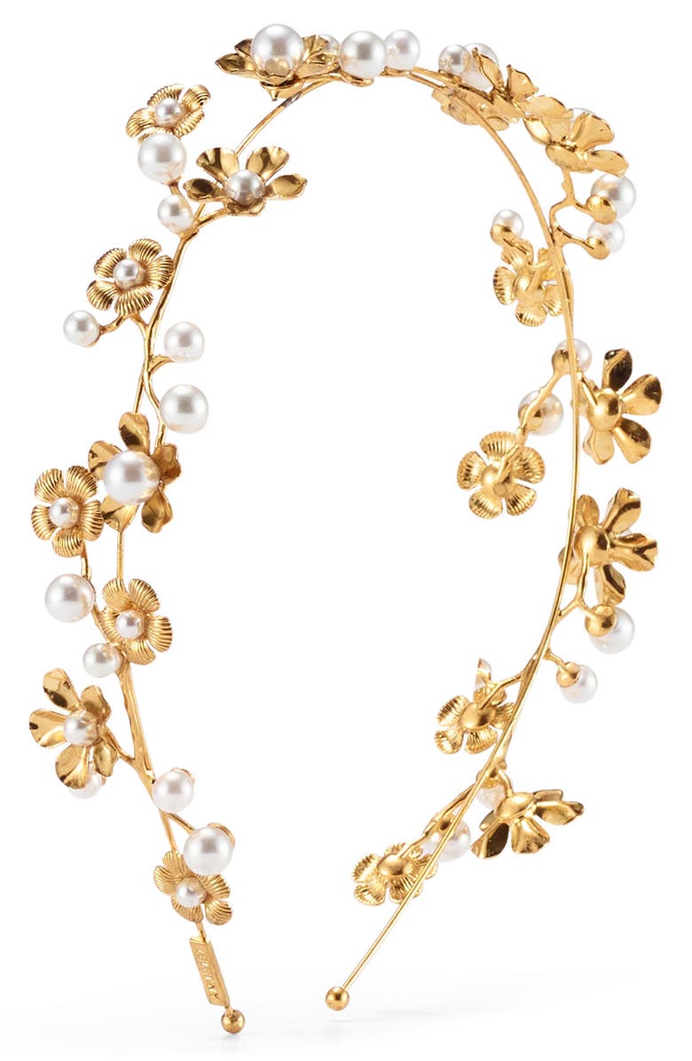 LELET NY Brynn Floral & Faux Pearl Headband, Main, color, 