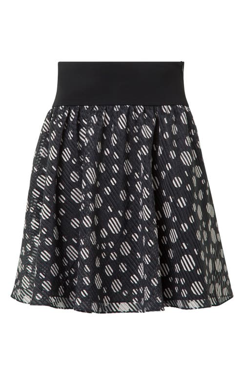 AKRIS PUNTO AKRIS PUNTO CIRCLE PRINT BURNOUT STRIPE FLARED SKIRT