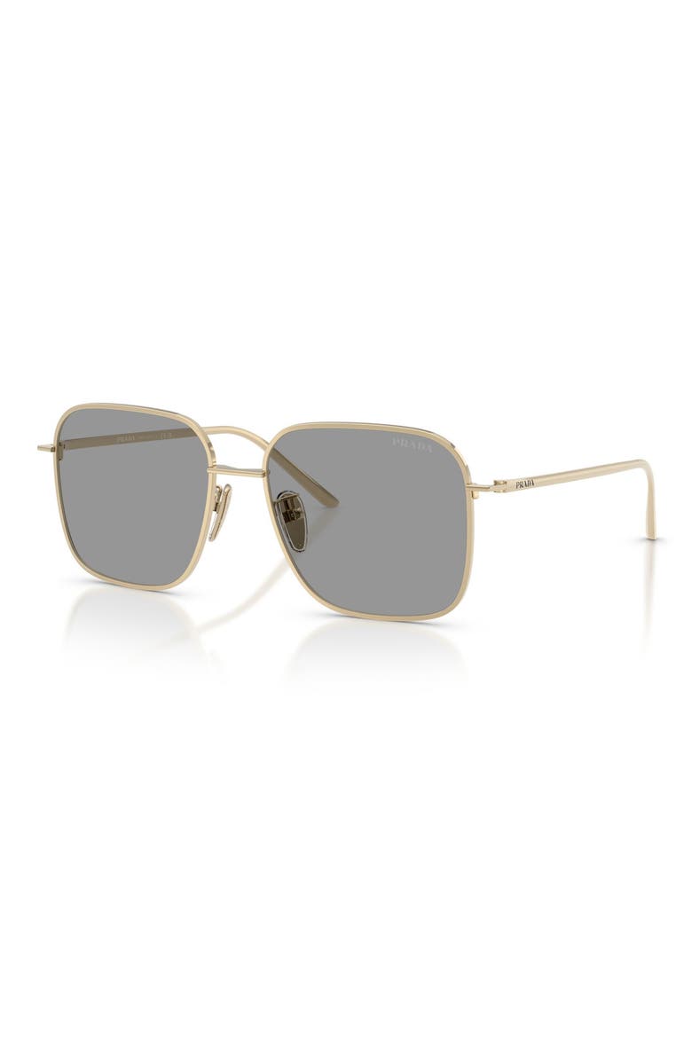 57mm Square Sunglasses, Alternate, color, PALE GOLD / GREY