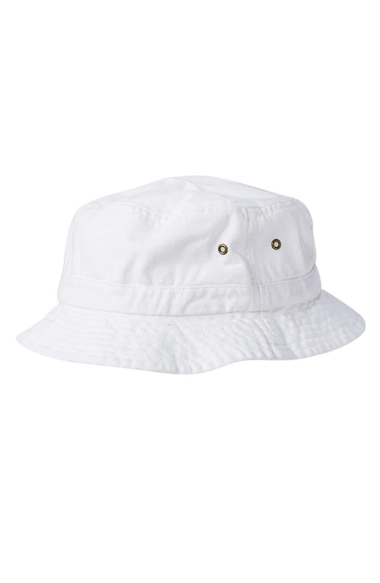 Wigens Men's Washed Cotton Bucket Hat, Main, color, White
