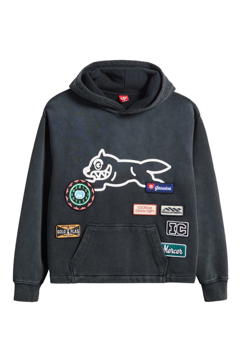 Bacon Cotton Graphic Hoodie, Alternate, color, JET SET