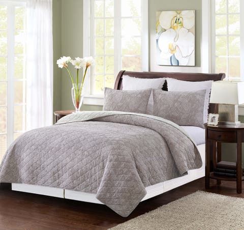 Maeve Jacquard Full/Queen 3-Piece Quilt Bedding Set