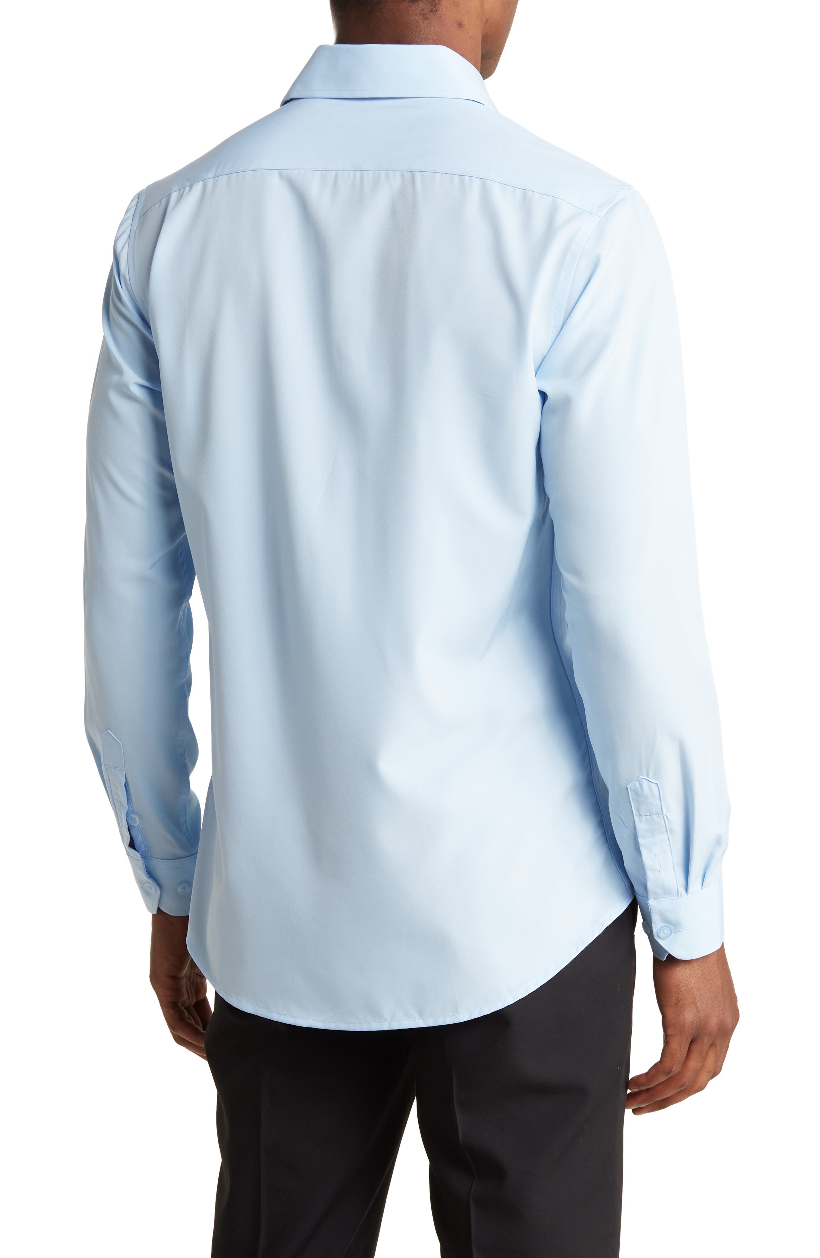Slim Fit Solid Wrinkle Resistant Performance Stretch Button-Up Shirt - image 4