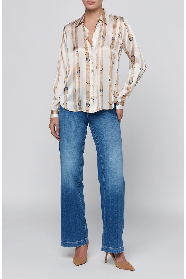 Tyler Silk Stripe Shirt, Alternate, color, ECRU MULTI STUD BELT STRIPE
