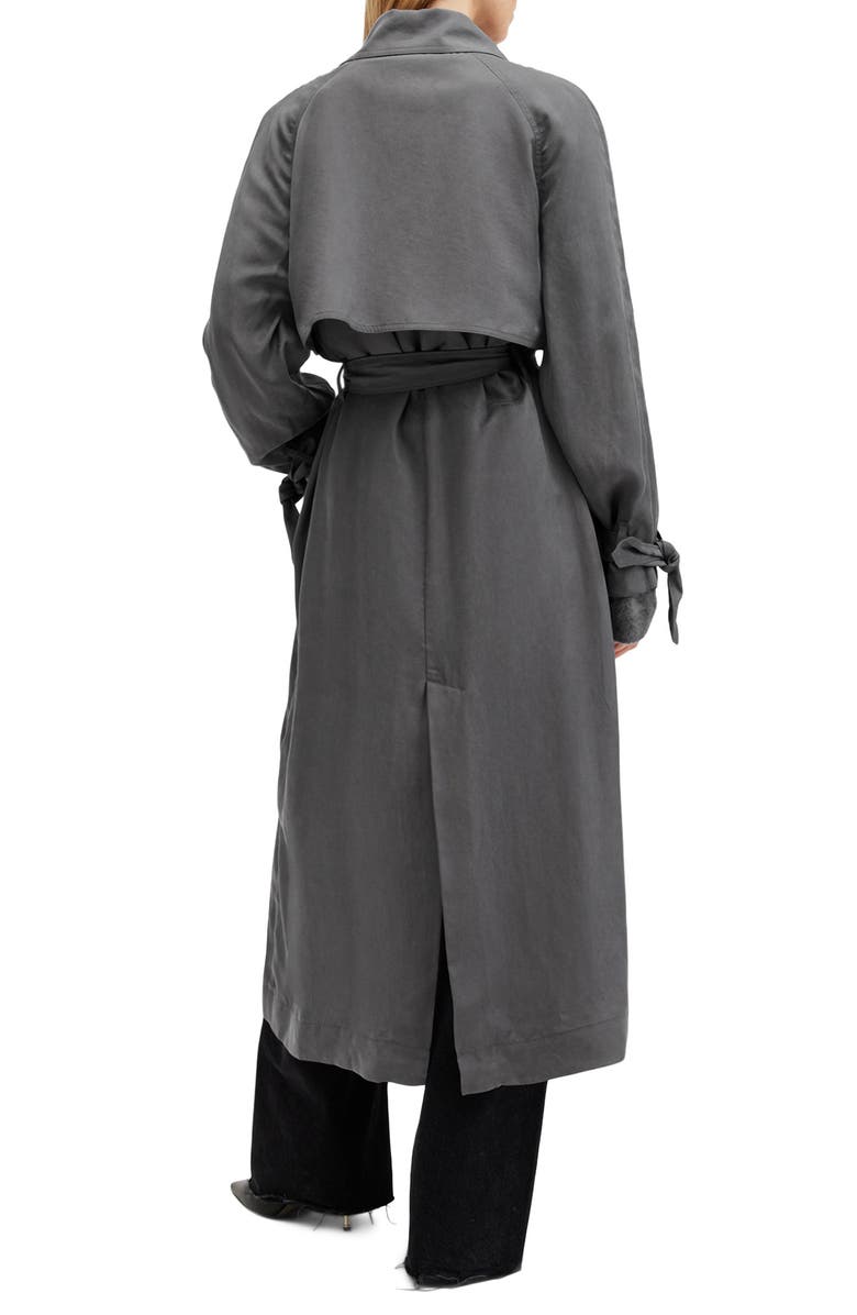 AllSaints Koko Trench Coat, Alternate, color, Eiffel Grey