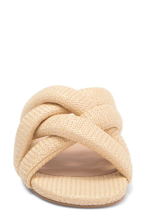 Stuart Weitzman Crossover Raffia Slide In Natural