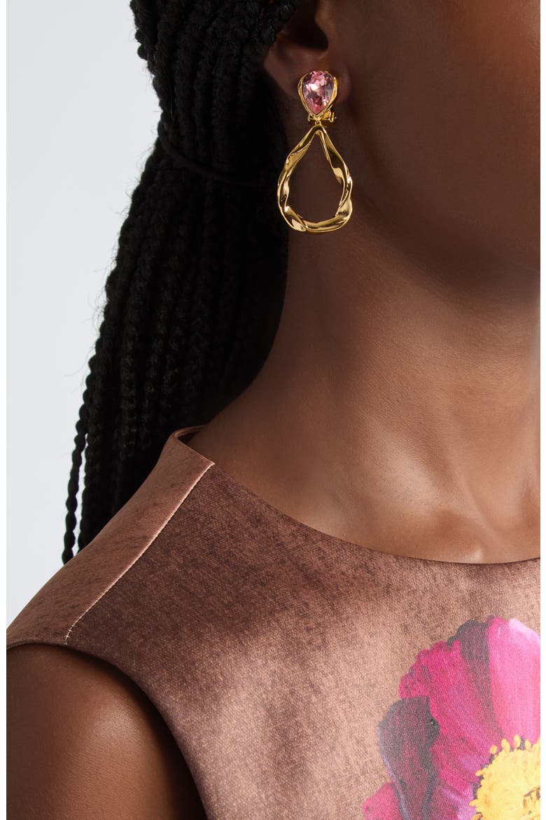 Loop Drop Earrings, Alternate, color, ROSE