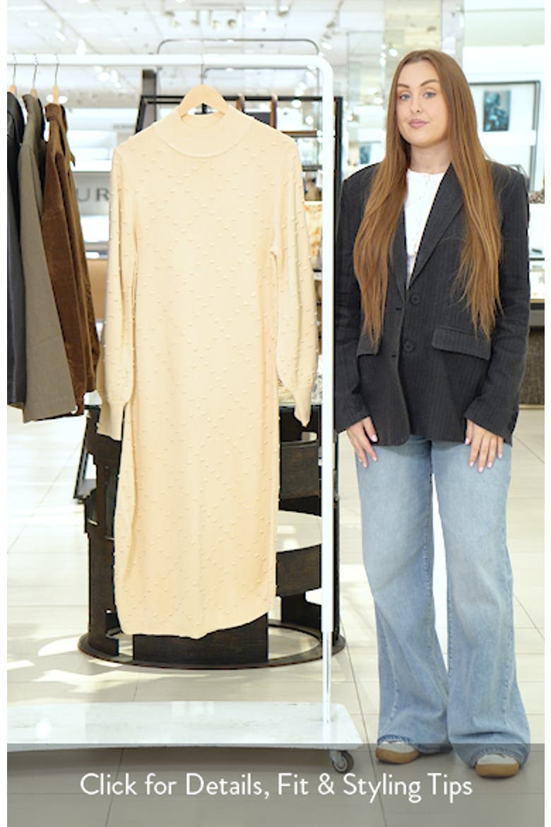 Bobble Stitch Mock Neck Sweater Dress video