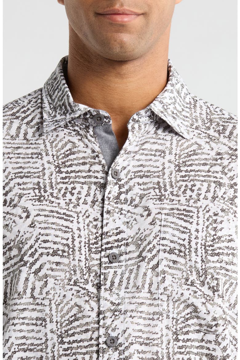 Veracruz Cay Sands Island Echo Short Sleeve Button-Up Shirt, Alternate, color, SILVER SKY