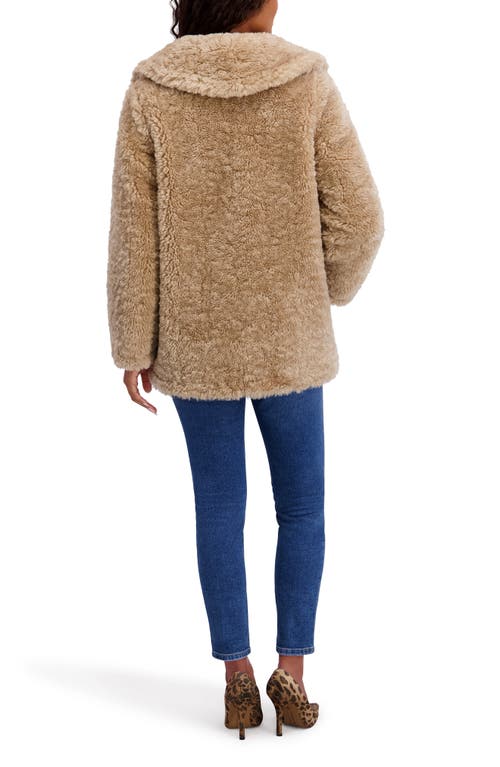 Kensie Faux Shearling Coat In Neutral