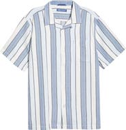 Tommy Bahama Santorini Stripe Cotton Blend Button-Up Shirt