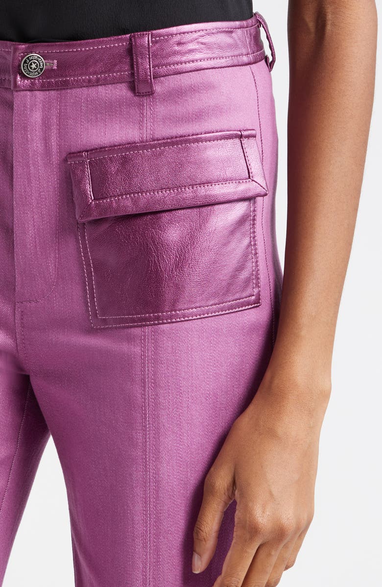 Cinq à Sept Peyton Faux Leather Trim Jeans, Alternate, color, 